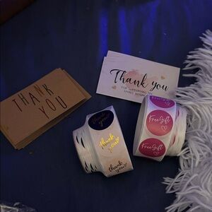 Thank You and Free Gift Stickers Set